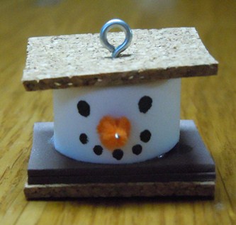 Christmas craft; make a snowman ornament